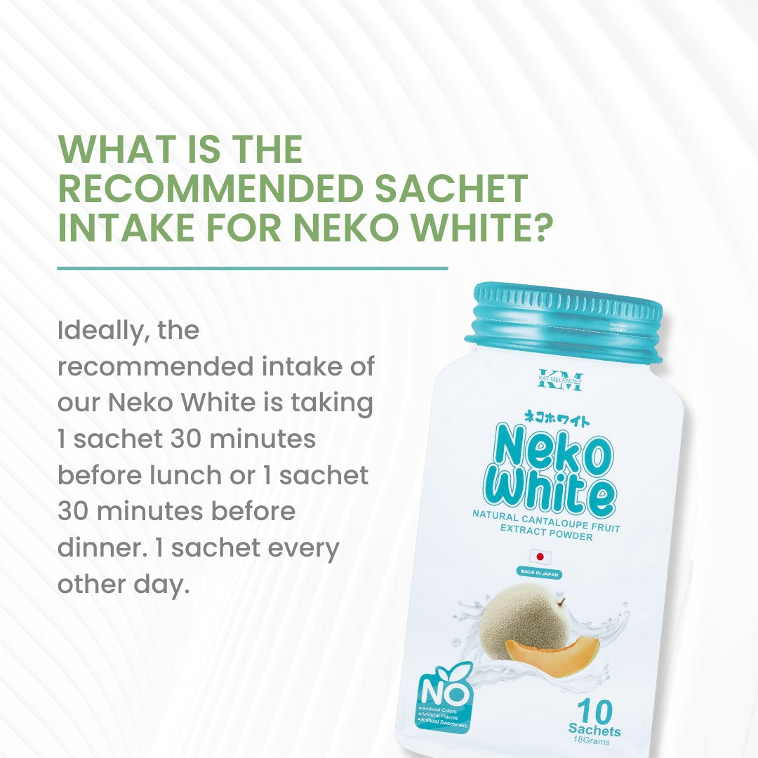 Neko White (Glutathione + Collagen ) Cantaloupe Fruit Extract Powder 10 Sachets x 18g