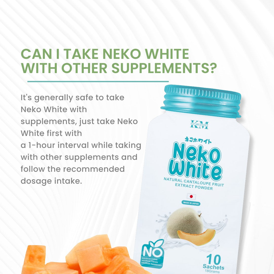 Neko White (Glutathione + Collagen ) Cantaloupe Fruit Extract Powder 10 Sachets x 18g
