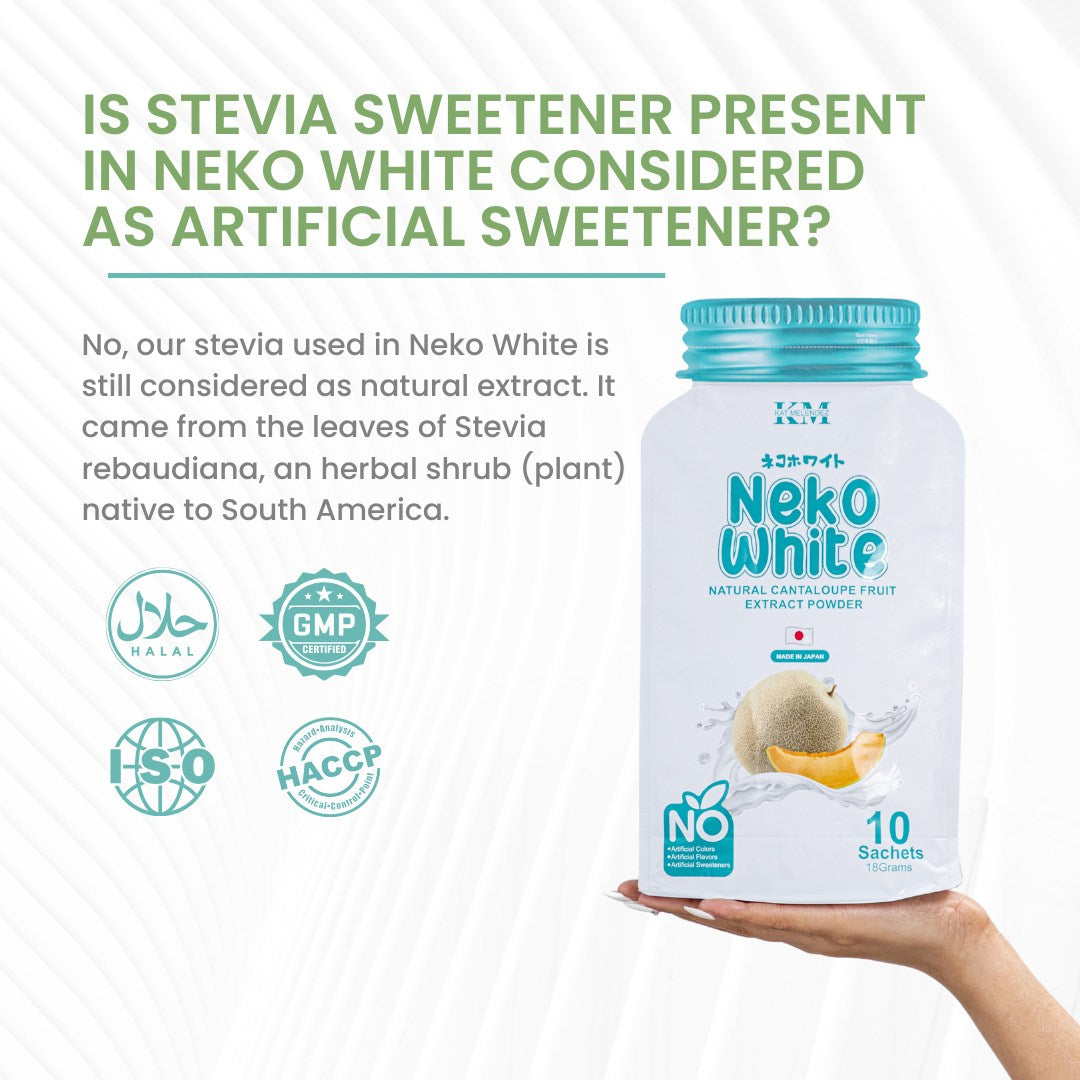 Neko White (Glutathione + Collagen ) Cantaloupe Fruit Extract Powder 10 Sachets x 18g