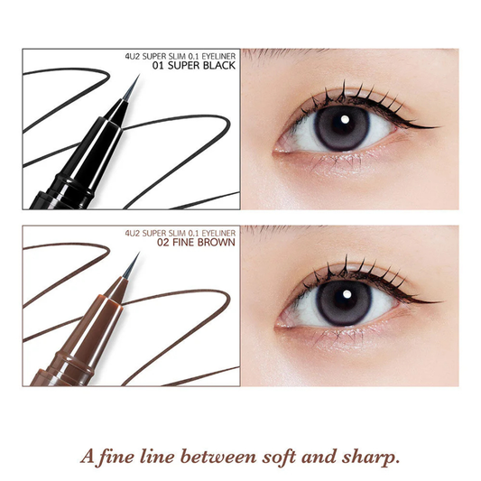 4U2 Super Slim 0.1 Eyeliner | super black fine brown