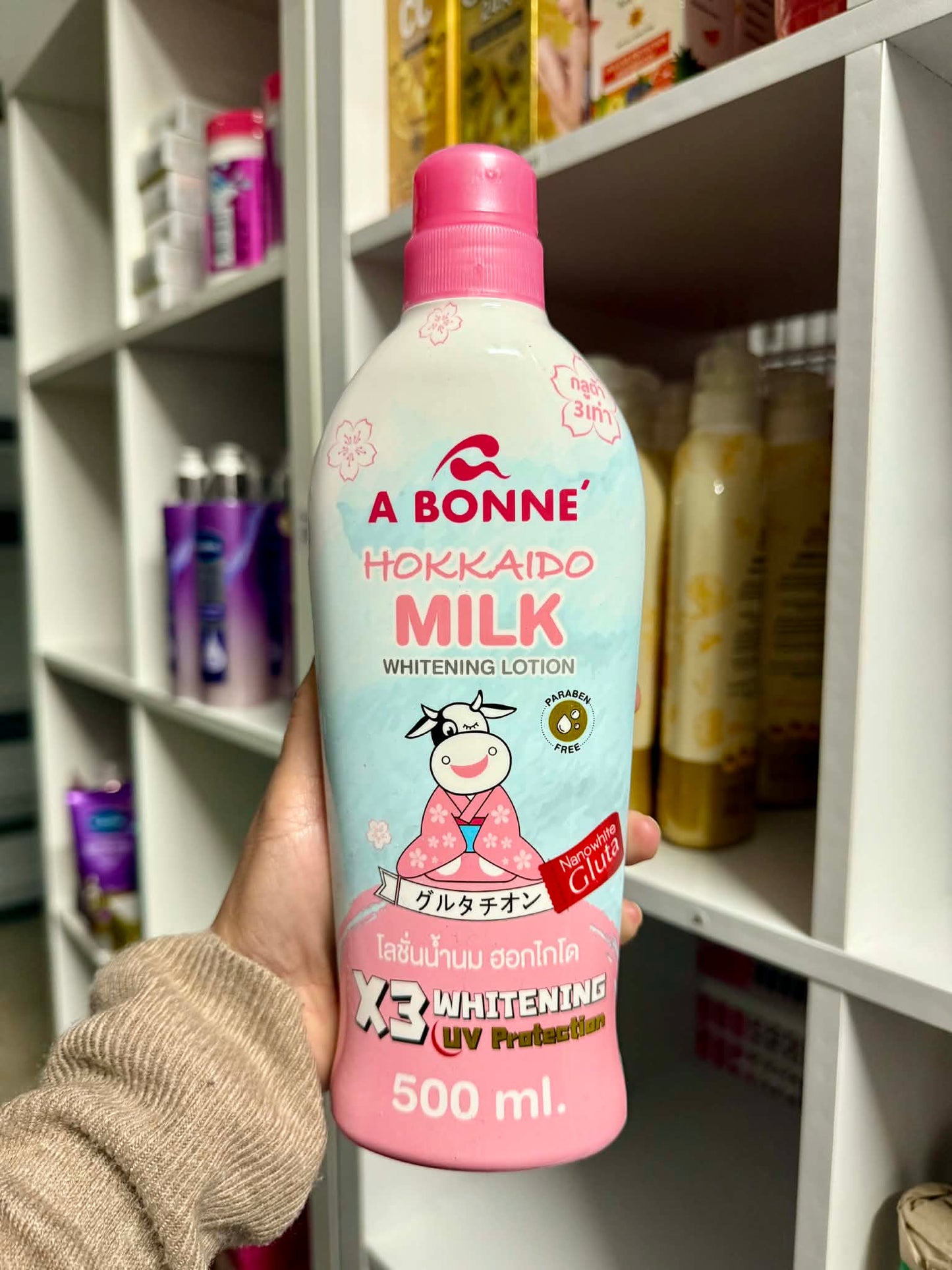 A BONNE Hokkaido Milk 3x Whitening Lotion Nanowhite Gluta 500ml | Choose Variant