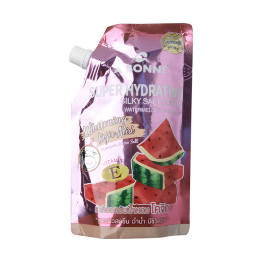 A Bonne Super Hydrating Whitening Kojic Acid Silky Salt Scrub (Watermelon & Vitamin E) 350g