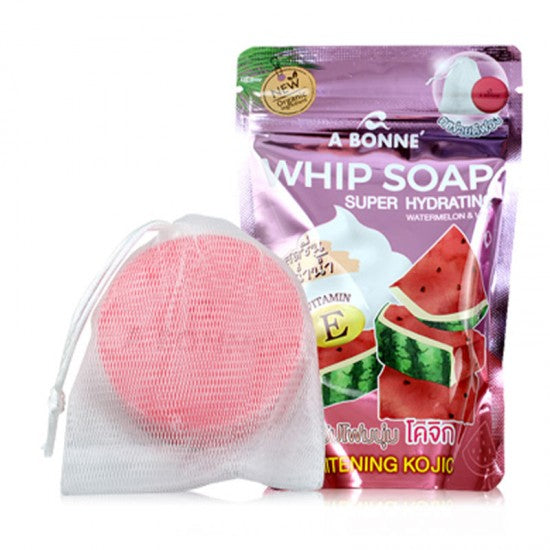 A Bonne Whip Soap Super Hydrating (Watermelon, Vitamin E, Whitening Kojic) 100g