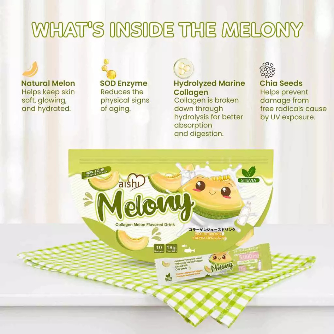 AISHI Melony Collagen Flavored Drink (Melon) - 10 Sachets