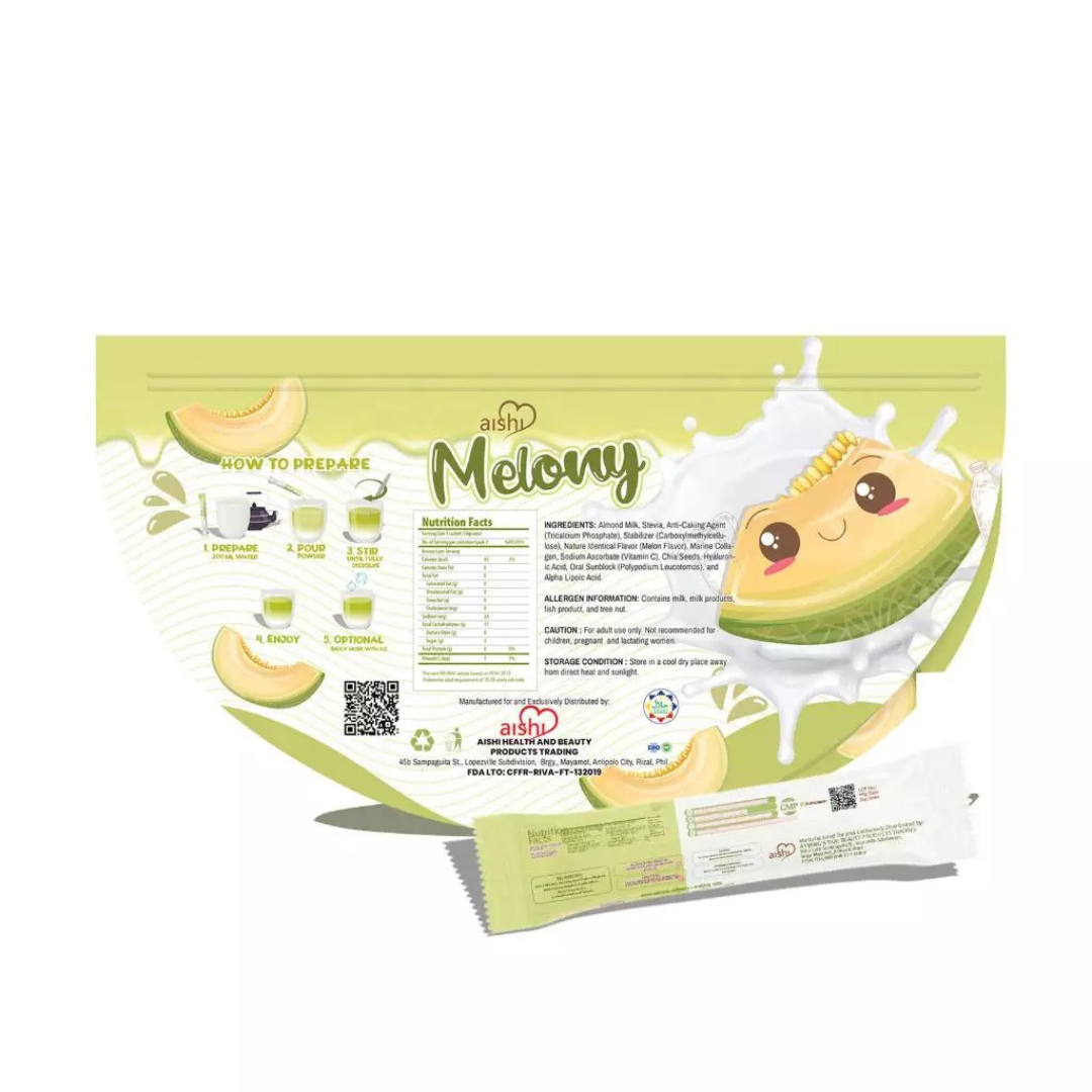 AISHI Melony Collagen Flavored Drink (Melon) - 10 Sachets