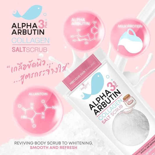 Alpha Arbutin 3+ Plus Collagen Salt Scrub by Precious Skin Thailand 300g