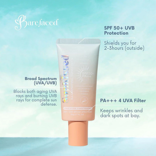 BAREFACED Sunkissed Illuminating Sunscreen (SPF50+ PA++++) 50g