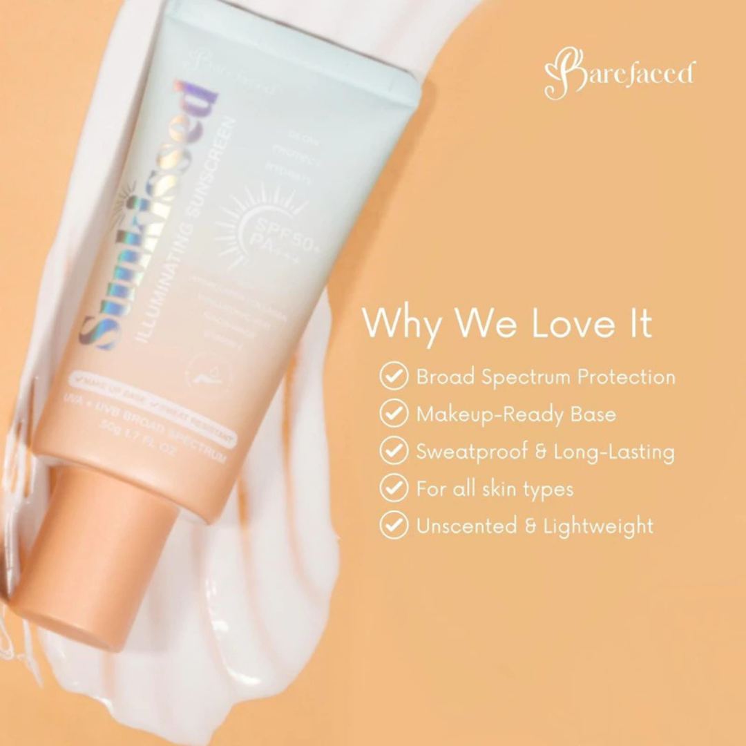 BAREFACED Sunkissed Illuminating Sunscreen (SPF50+ PA++++) 50g