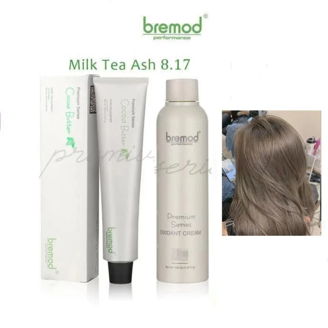 BREMOD Performance Cocoa Butter Hair Colourant 100ml (8.17 Milk Tea Ash) | Choose Variant