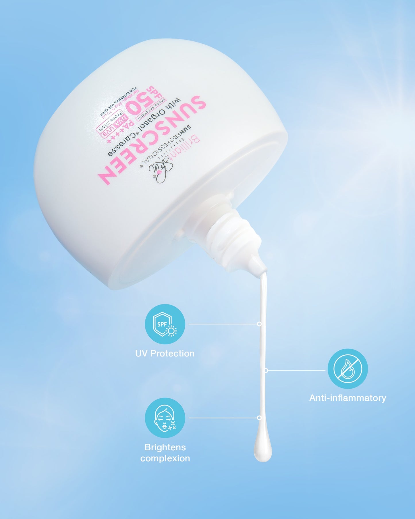 BRILLIANT SKIN ESSENTIALS Sunscreen SPF50 PA++++ (Orgasol Caresse) 50g