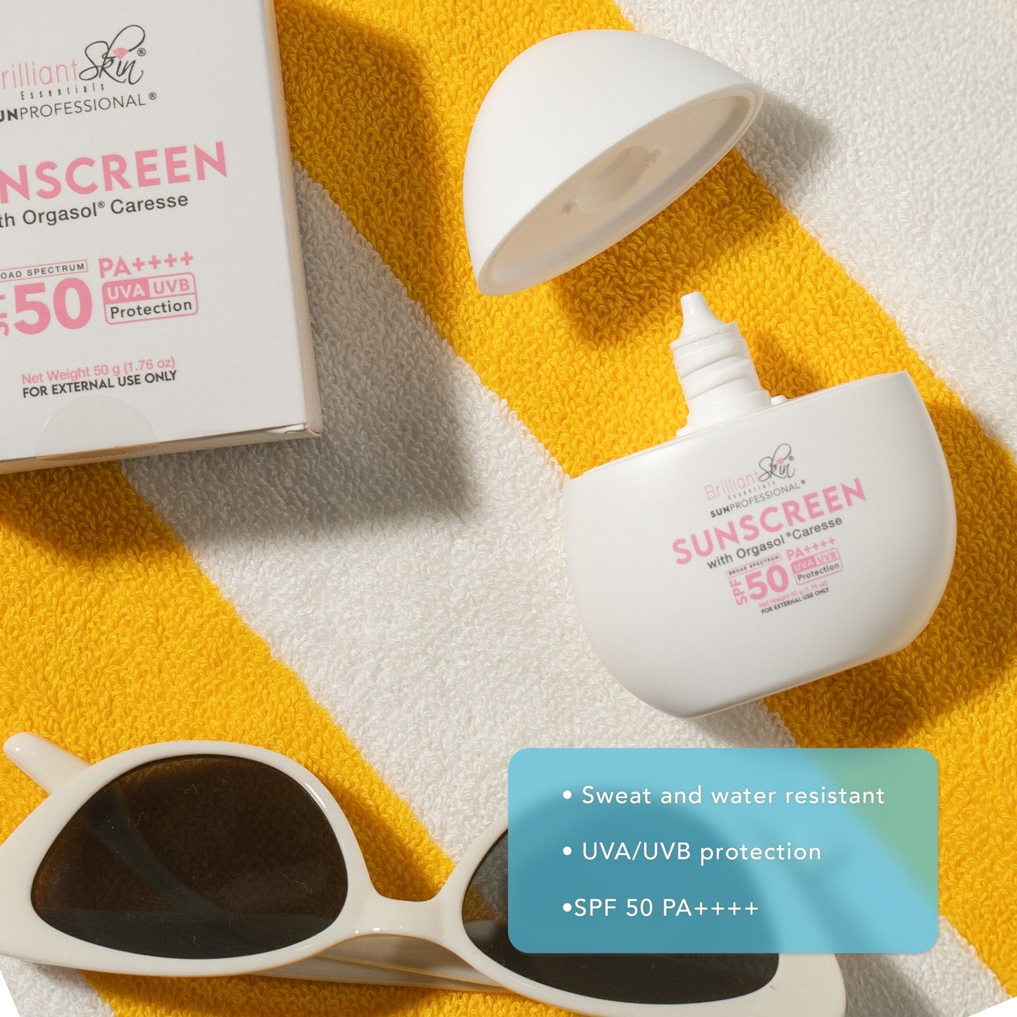 BRILLIANT SKIN ESSENTIALS Sunscreen SPF50 PA++++ (Orgasol Caresse) 50g