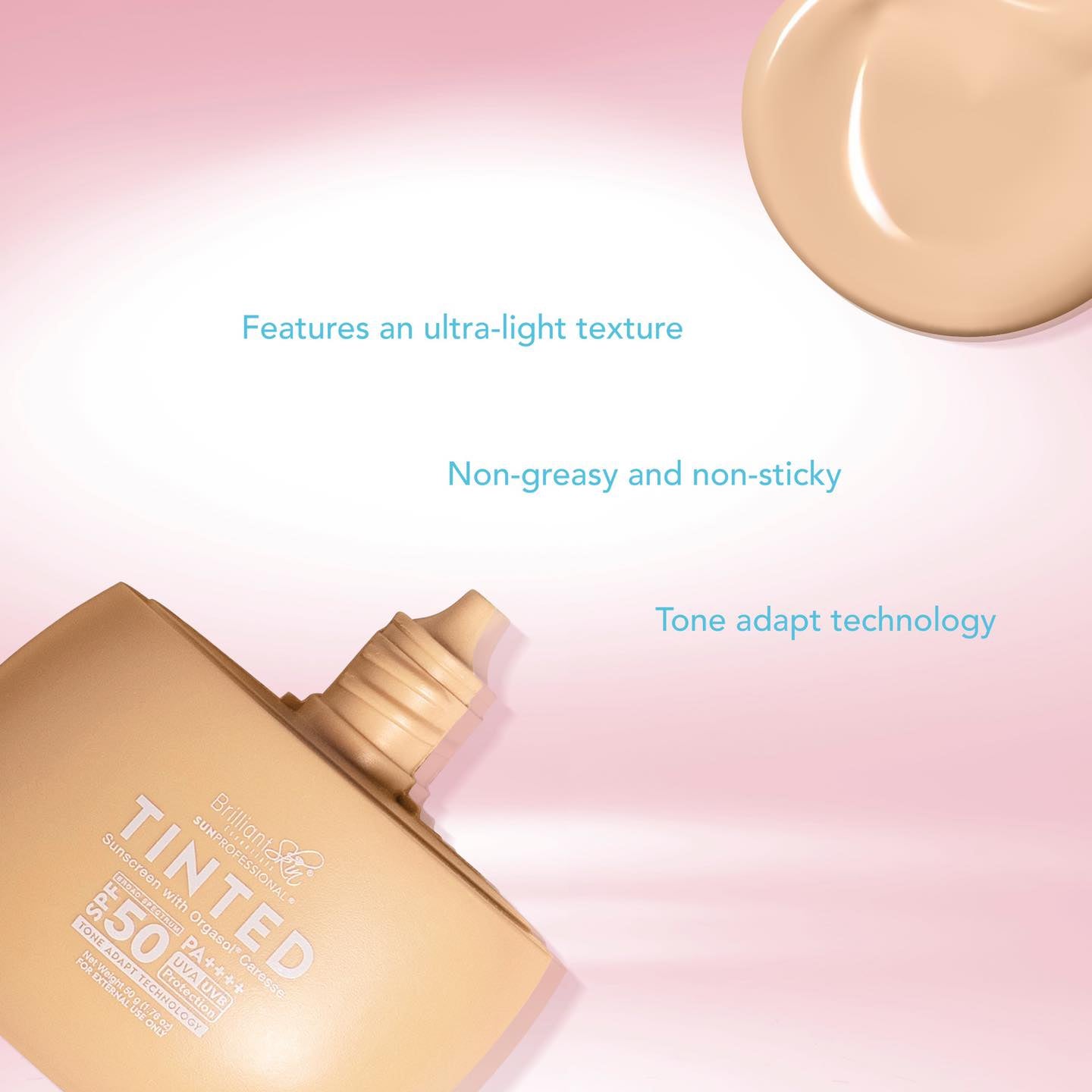 BRILLIANT SKIN ESSENTIALS Tinted Sunscreen SPF50 PA++++ (Orgasol Caresse) 50g