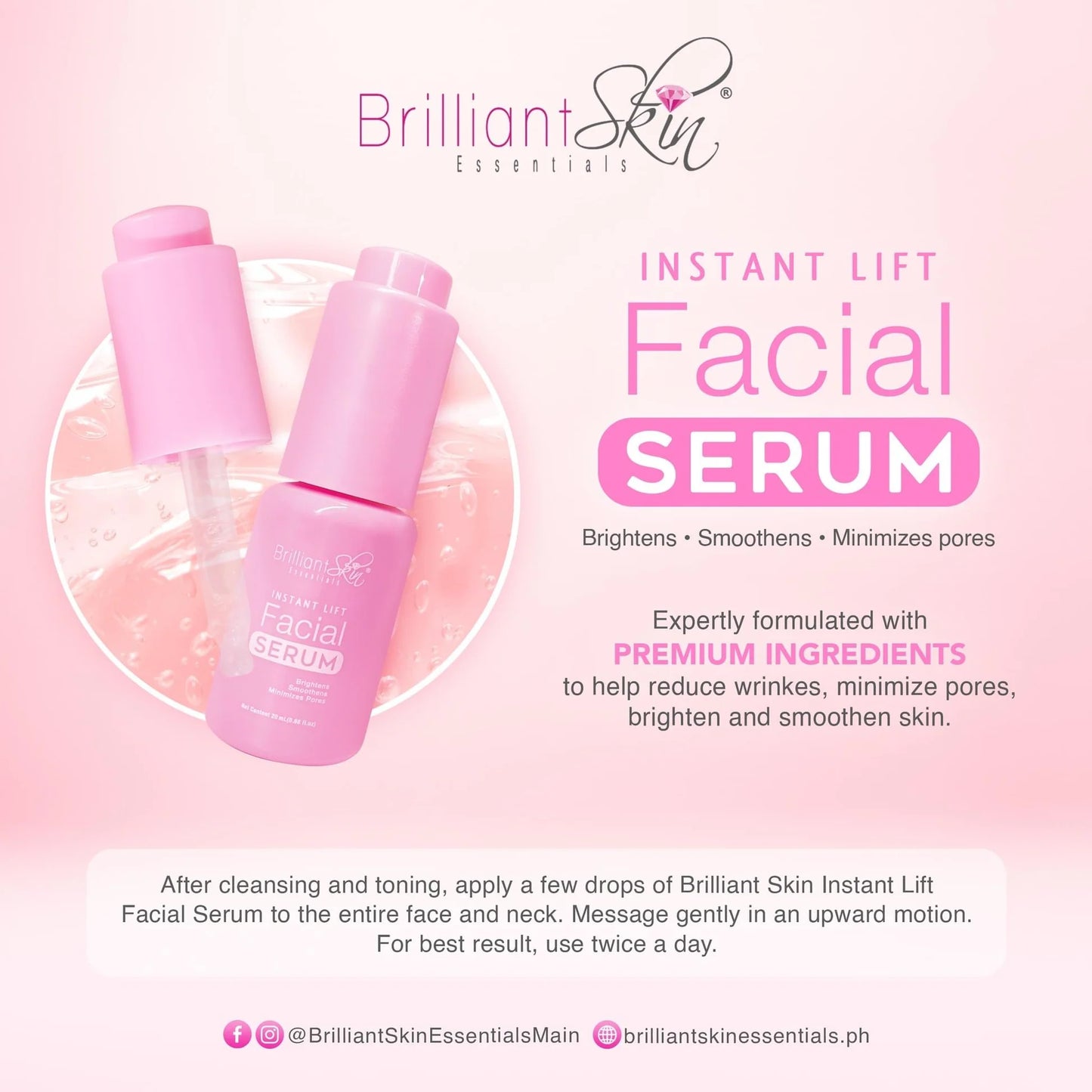 Brilliant Skin Instant Lift Facial Serum 20mL