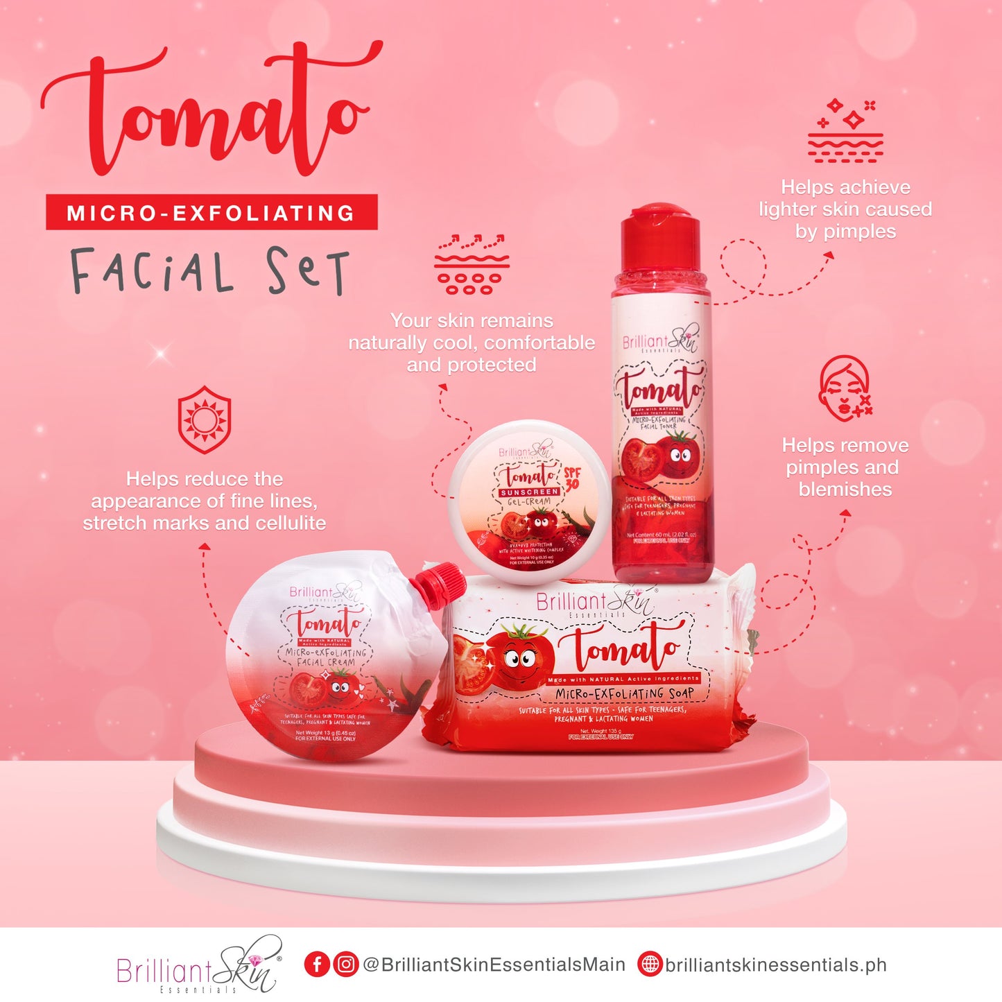 Brilliant Skin Tomato Micro-Exfoliating Facial Set (SENYORA'S PACKAGING - NEW)