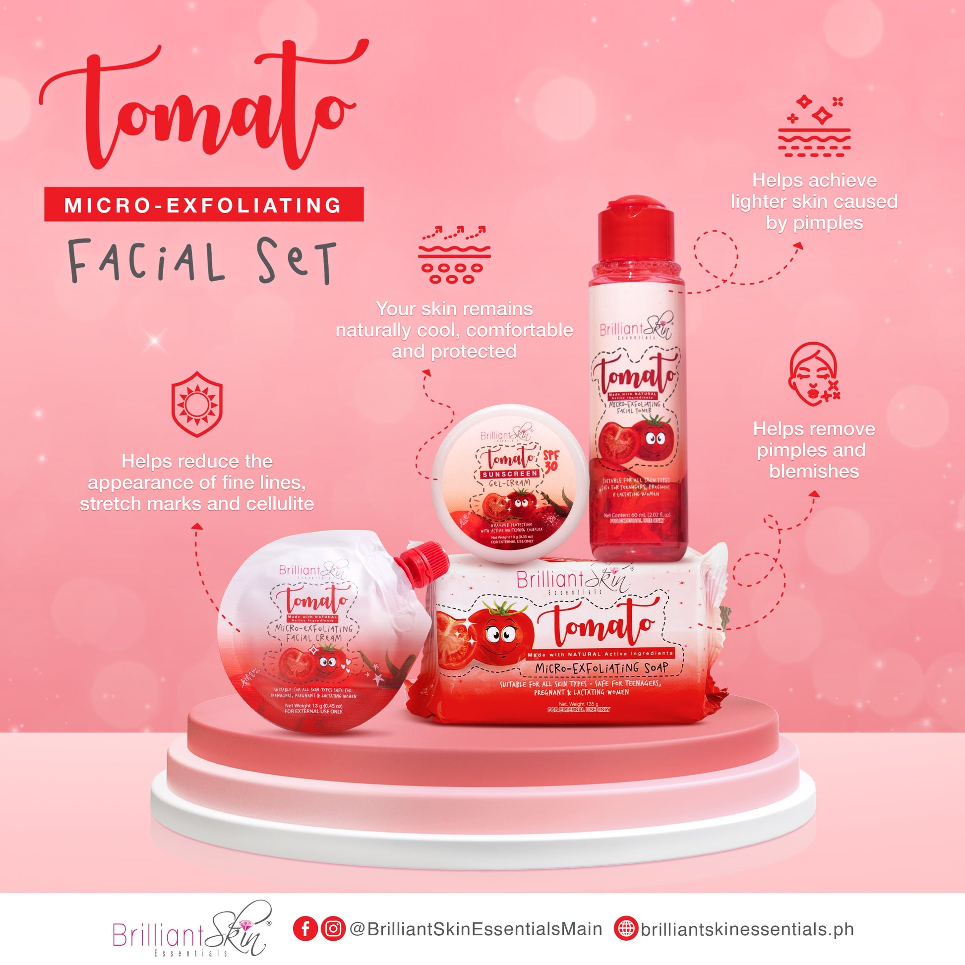 Brilliant Skin Tomato Micro-Exfoliating Facial Set (SENYORA'S PACKAGING - NEW)