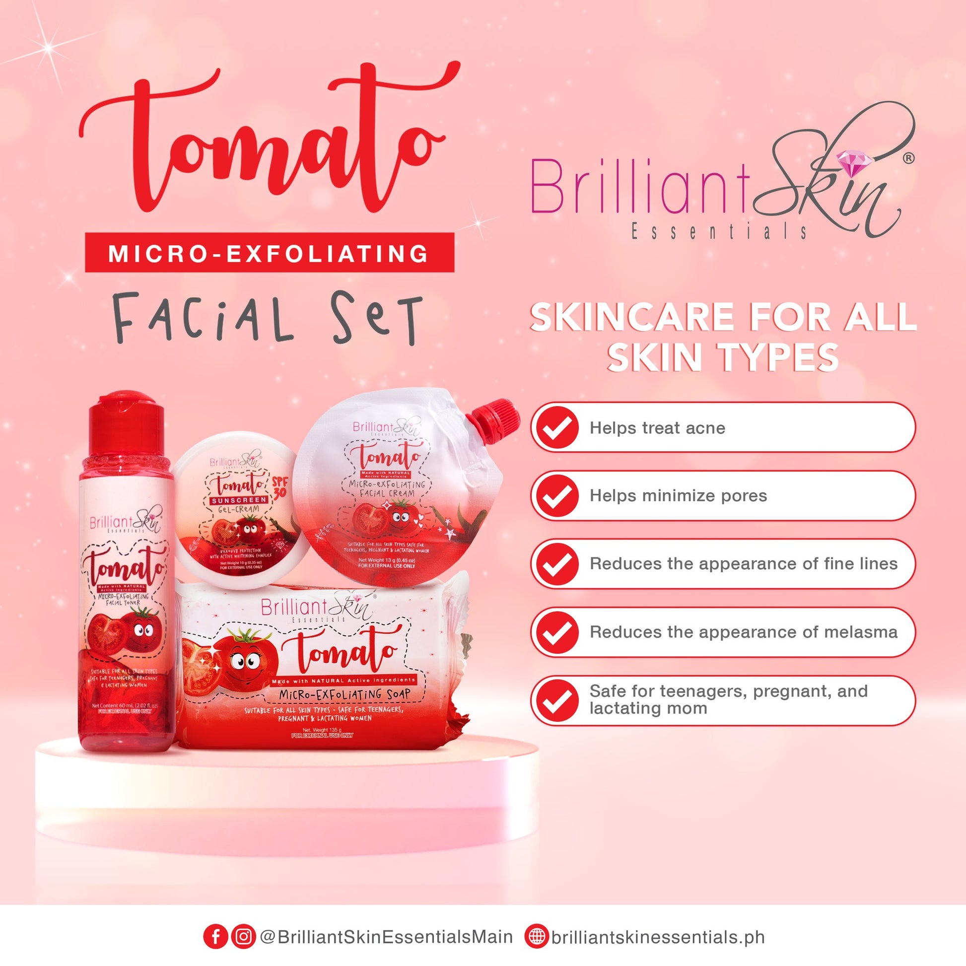 Brilliant Skin Tomato Micro-Exfoliating Facial Set (SENYORA'S PACKAGING - NEW)