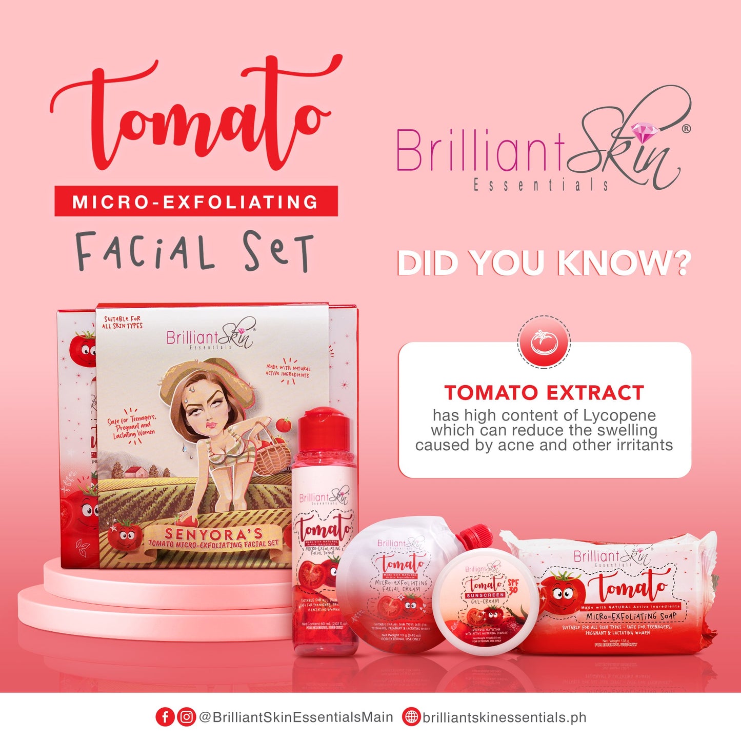 Brilliant Skin Tomato Micro-Exfoliating Facial Set (SENYORA'S PACKAGING - NEW)