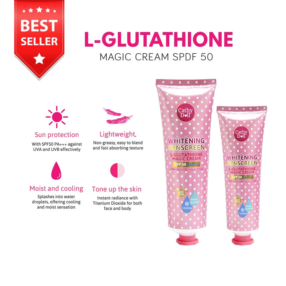 Cathy Doll L-Glutathione Magic Cream Whitening Sunscreen (SPF50 PA+++) 138mL