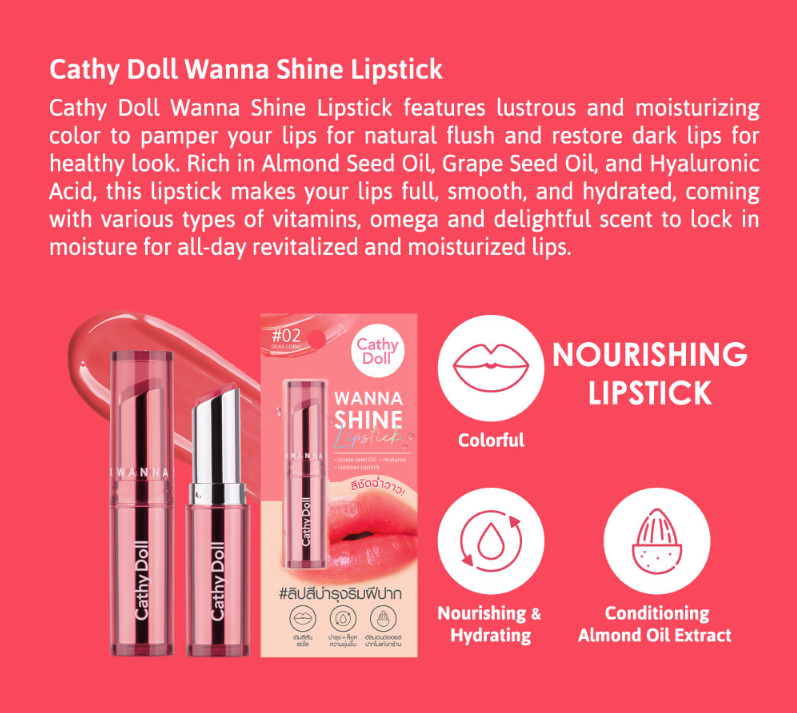 Cathy Doll Wanna Shine Lipstick 3g