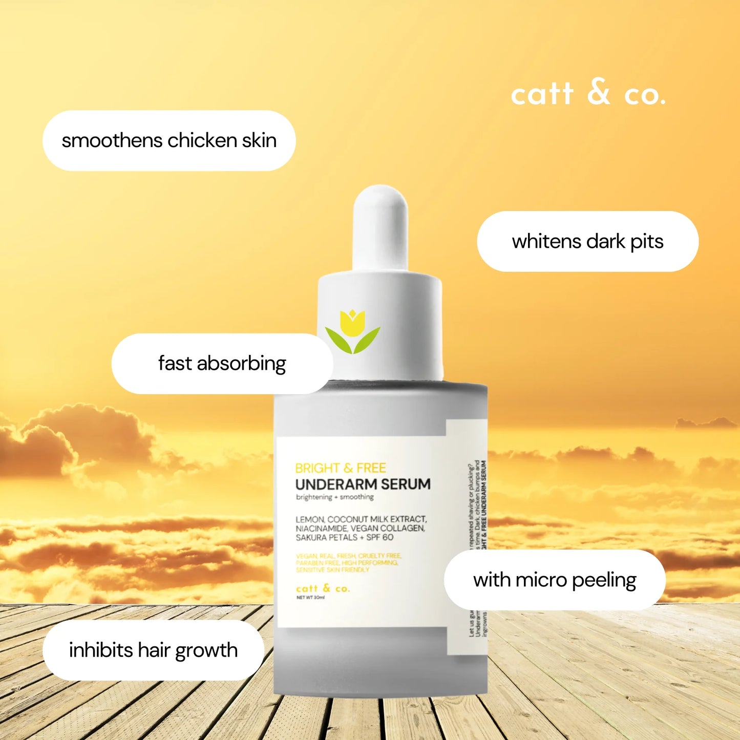 Catt & Co. Bright & Free Underarm Serum (Brightening + Smoothing) 30mL