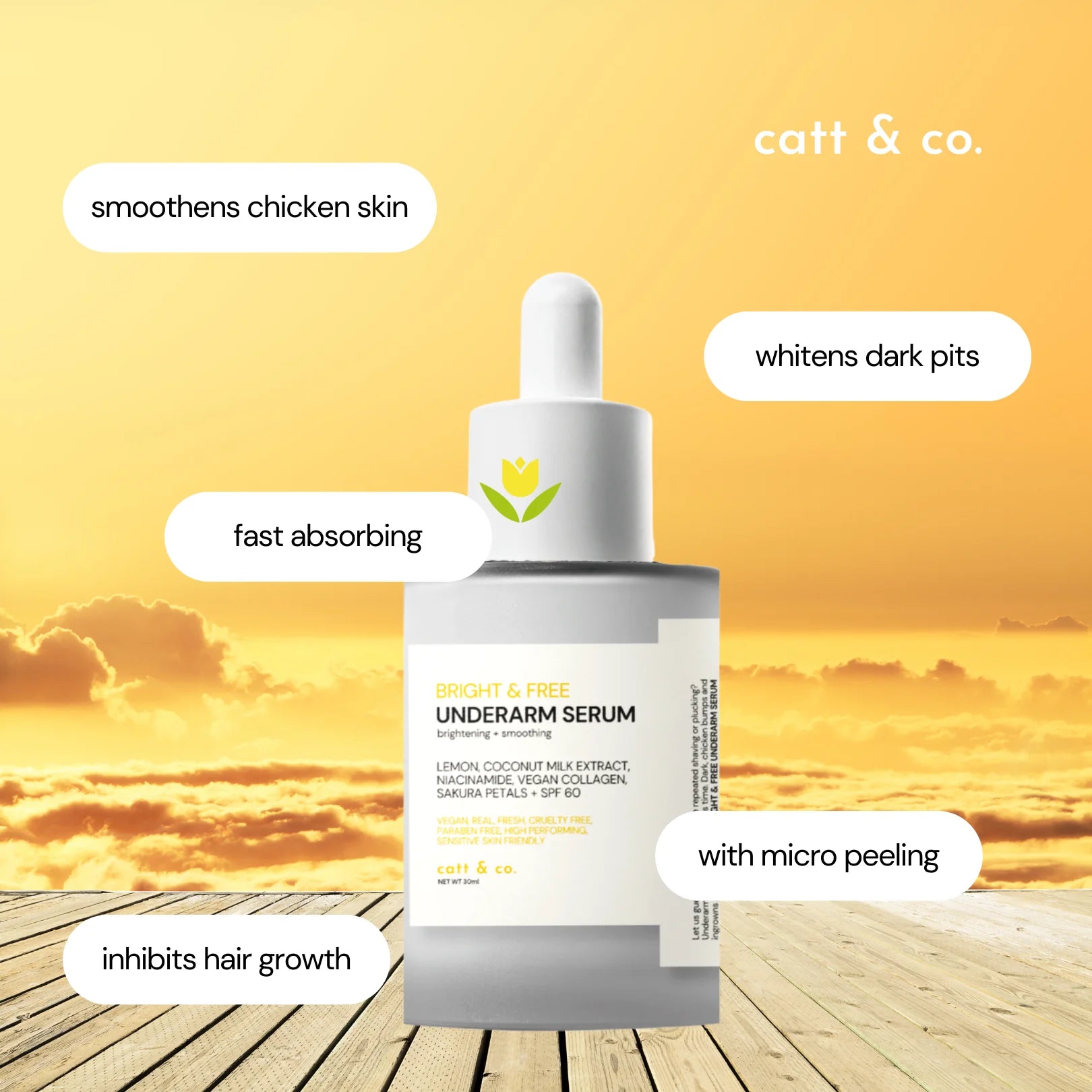 Catt & Co. Bright & Free Underarm Serum (Brightening + Smoothing) 30mL