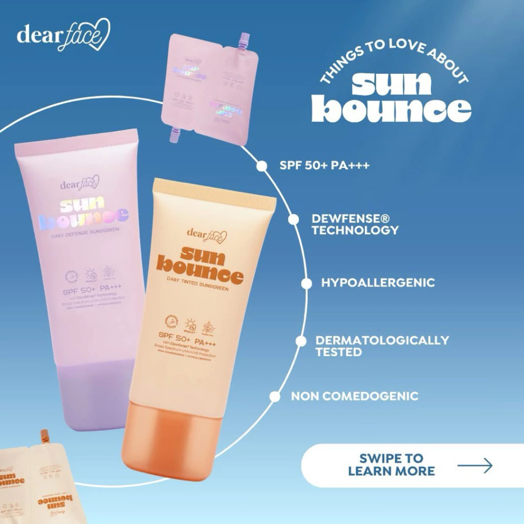 DEAR FACE Sun Bounce Daily Tinted Sunscreen (SPF50+ PA+++) 50ml