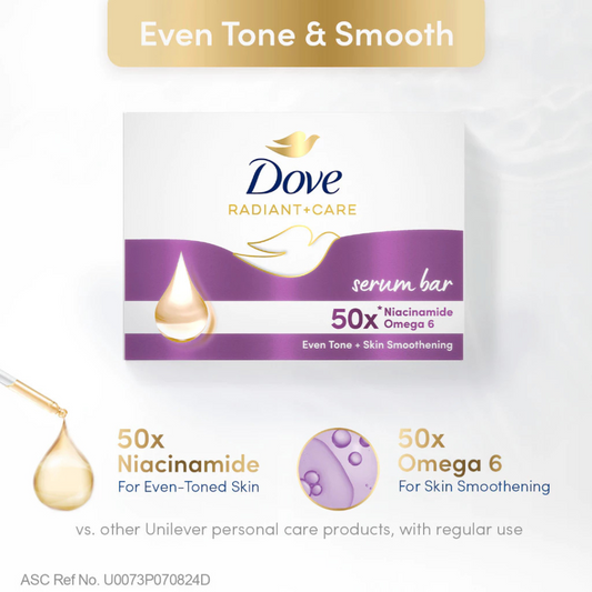 DOVE Radiant + Care Serum Bar Soap (Niacinamide + Omega 6) 90g