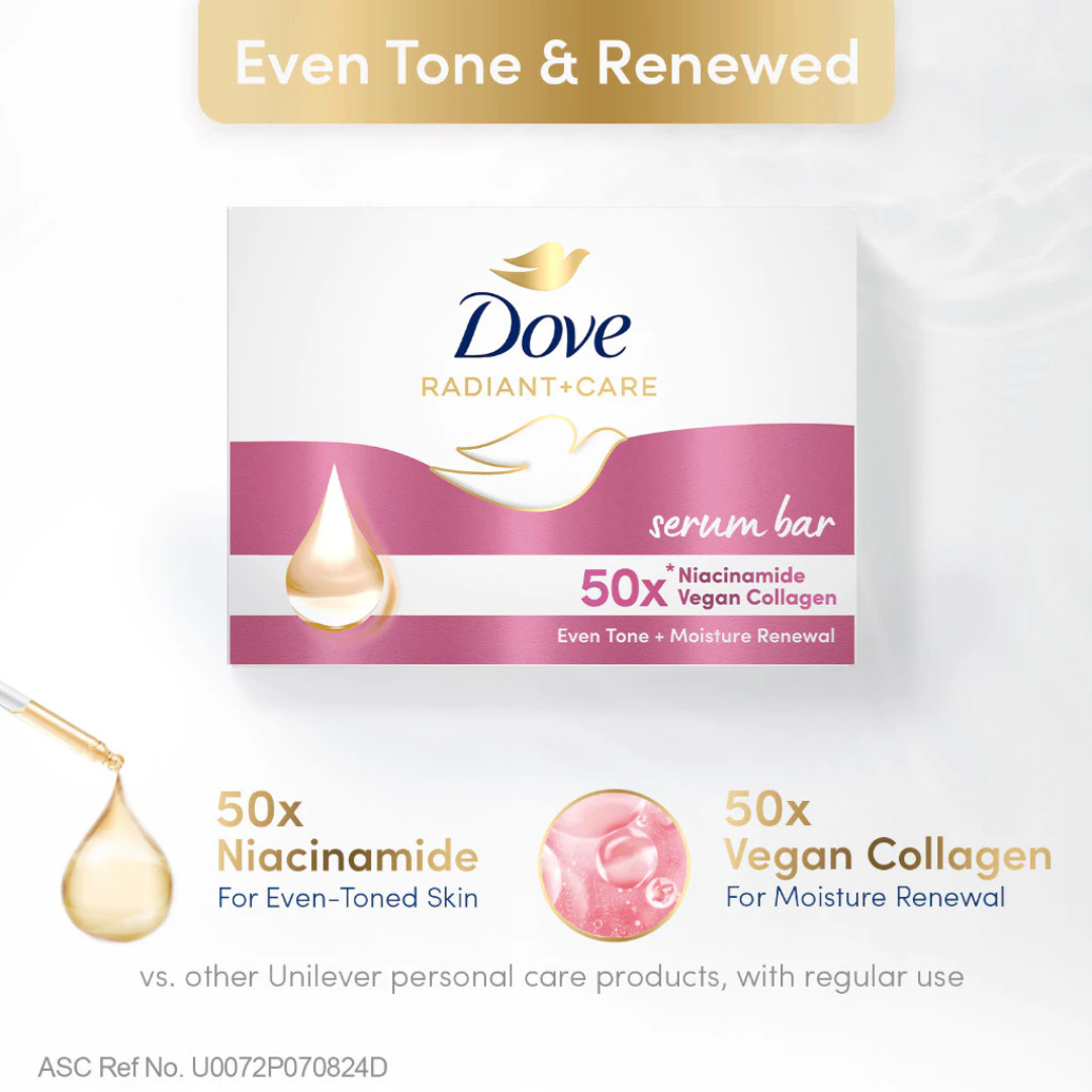 DOVE Radiant + Care Serum Bar Soap (Niacinamide + Vegan Collagen) 90g
