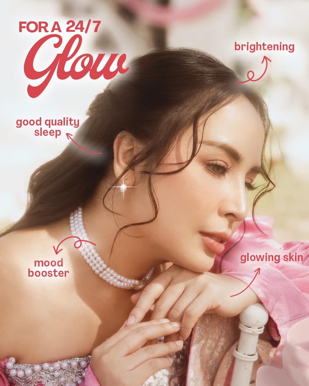 DEAR FACE Beauty Milk Glutathione + Collagen Drink (Strawberries & Cream) 10 Sachets
