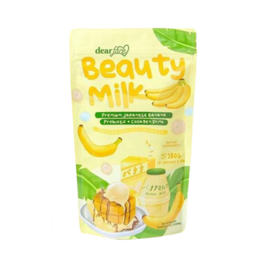 Dear Face Beauty Milk (Premium Japanese Banana) Probiotic + Collagen Drink  18g x 10 Sachets