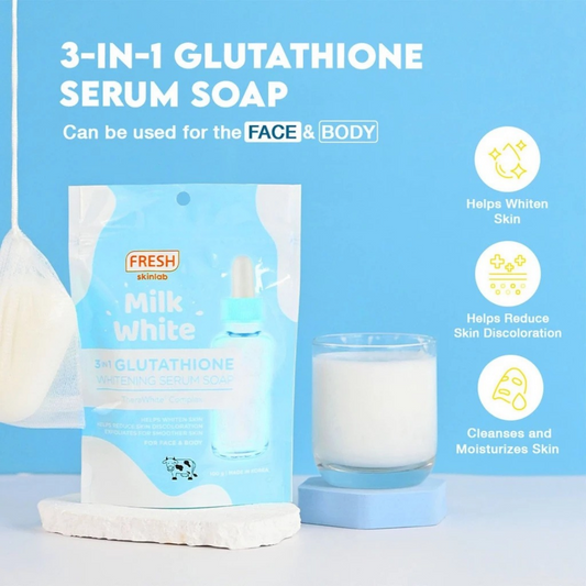 FRESH SKINLAB Milk White Whitening Serum Soap (3in1 Glutathione) 100g