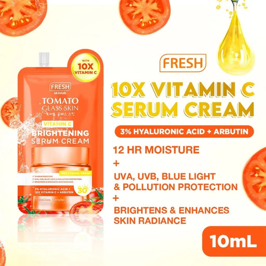 FRESH SKINLAB Tomato Glass Skin Brightening Serum Cream SPF30 (3in1 Vitamin C) 10ml