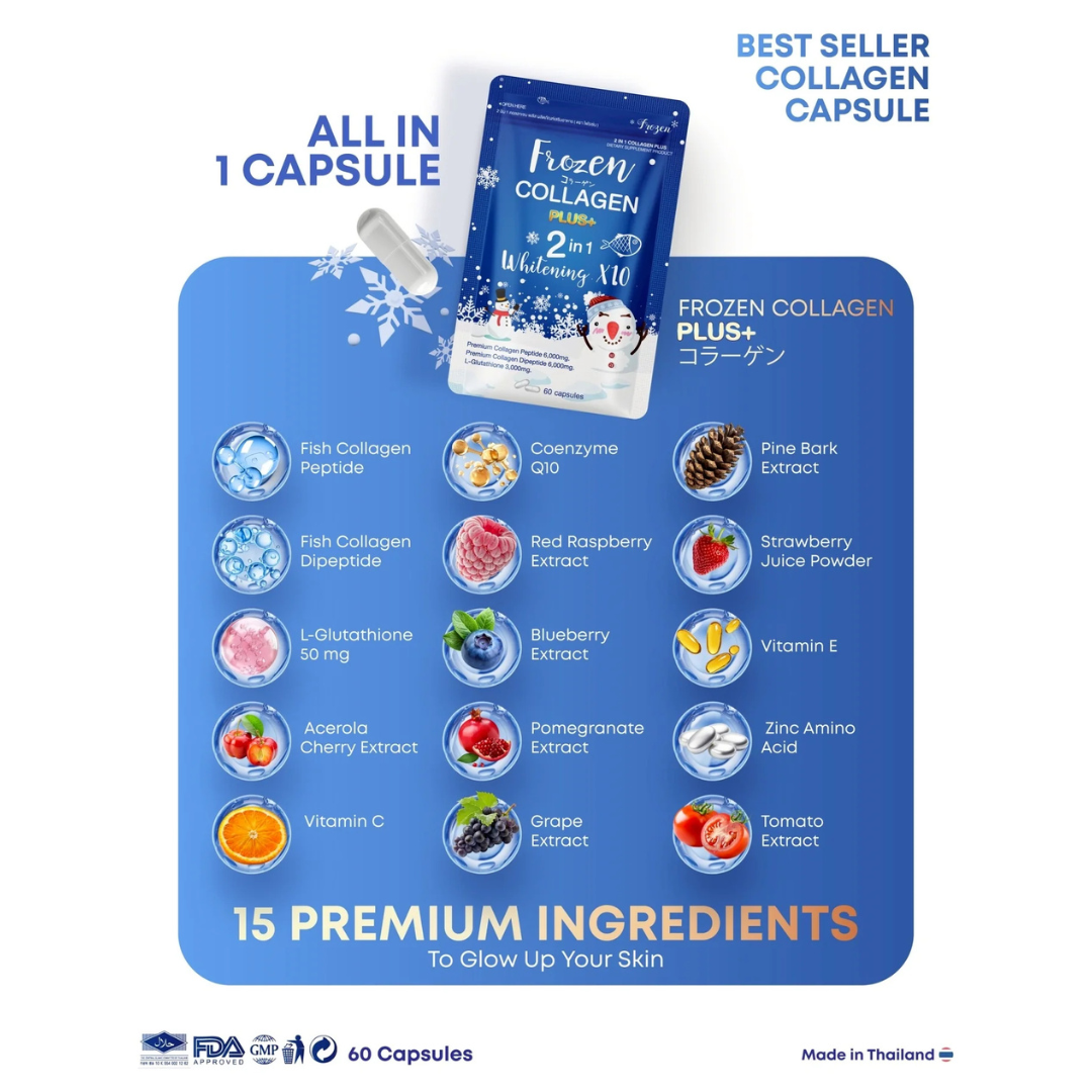FROZEN Collagen Plus+ 2in1 (Collagen + Glutathione) - 60 capsules