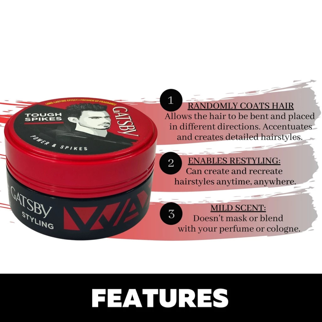 GATSBY Styling Wax (Tough Spikes Power & Spikes) 75g