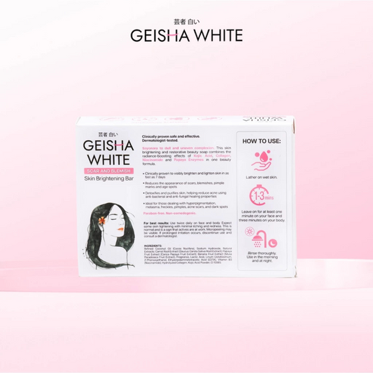 GEISHA WHITE Scar And Blemish Skin Brightening Bar (Classic) 65gx2