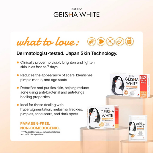 GEISHA WHITE Scar And Blemish Skin Brightening Bar (Intense) | Choose Variant