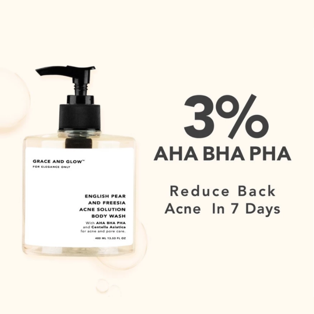 GRACE AND GLOW Anti Acne Solution Body Wash (AHA BHA PHA + Centella Asiatica) 400ml