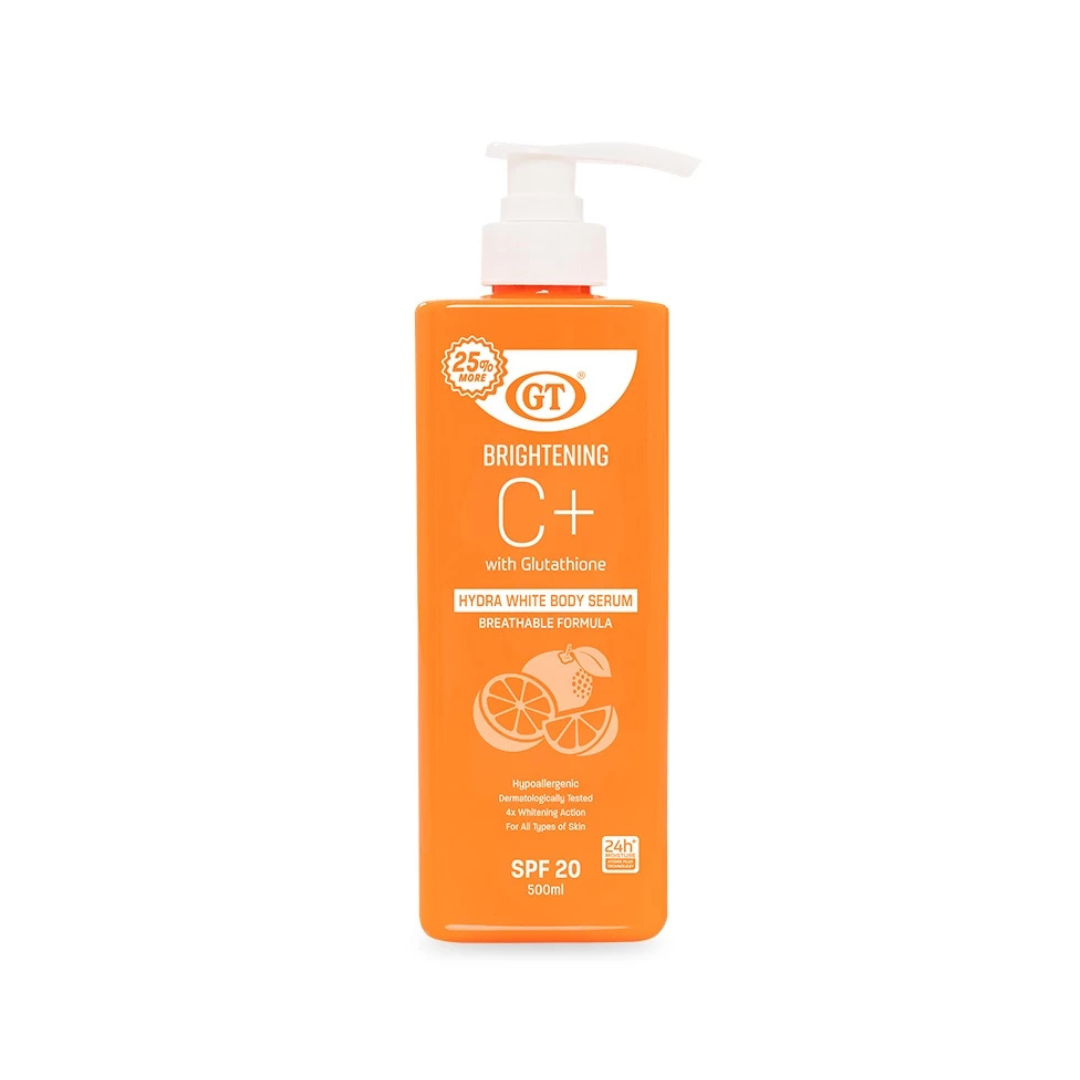 GT COSMETICS Brightening C+ Hydra White Body Serum (with Glutathione,  SPF20) 500ml