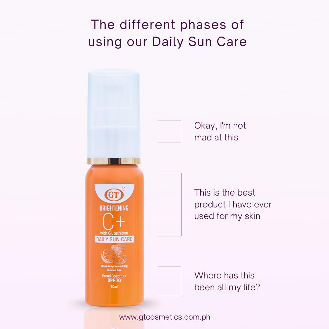 GT Cosmetics Brightening C+ with Glutathione Daily Sun Care SPF70 30mL