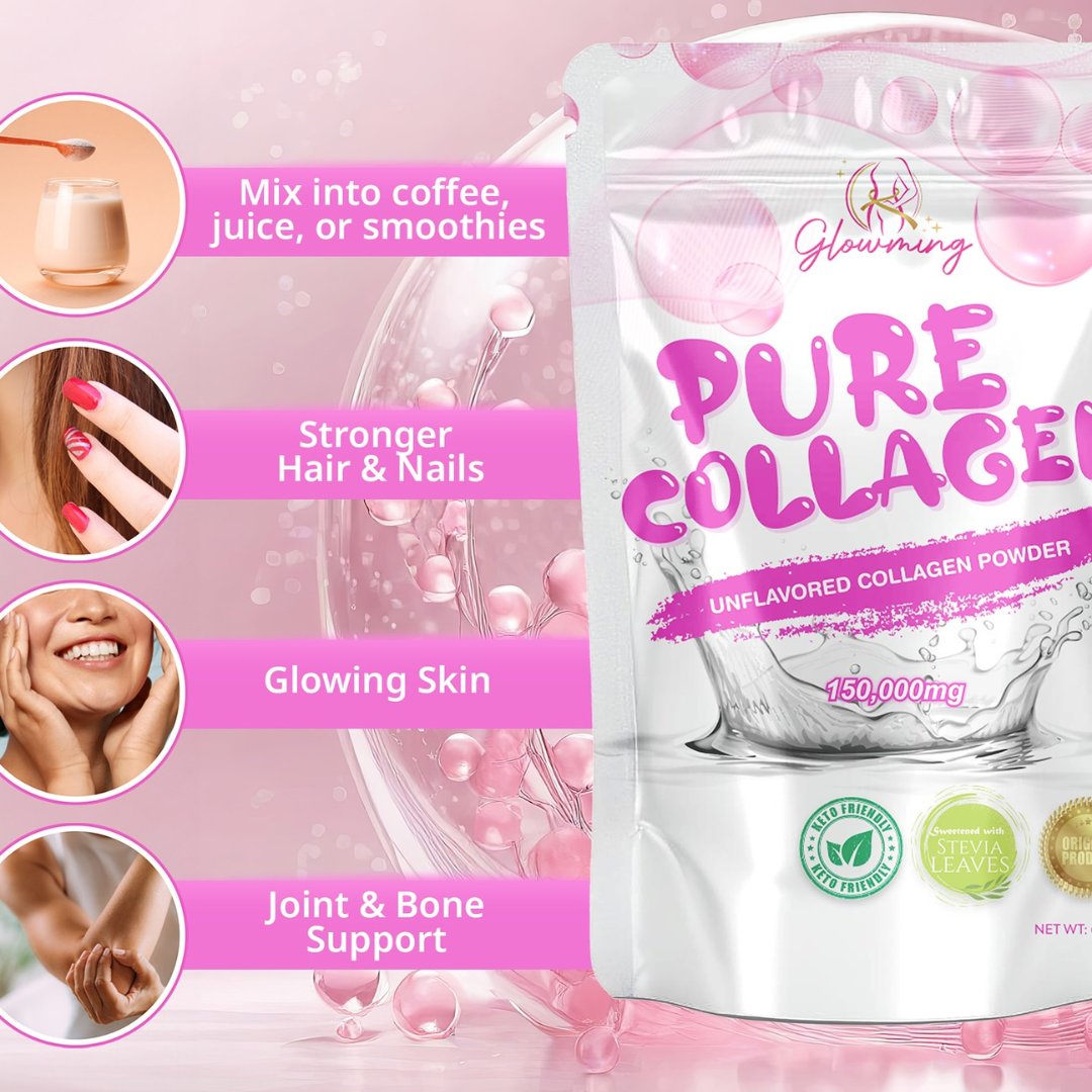 Glowming Pure Collagen (Unflavored Powder 150,000mg) by Cris Cosmetics - Net Wt. 150g