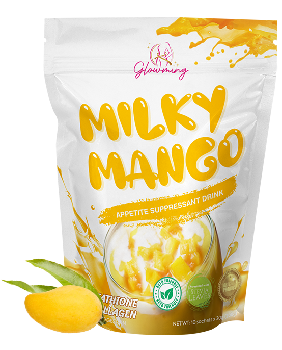 Glowming Shape Milky Mango Appetite Suppressant Drink (Glutathione & Collagen) by Cris Cosmetics - 10 Sachets