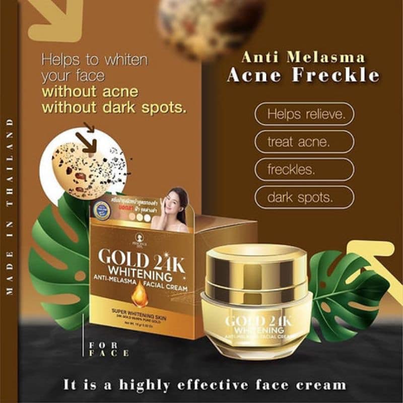 Gold 24K Whitening (Anti-Melasma) Facial Cream by Precious Skin 15g
