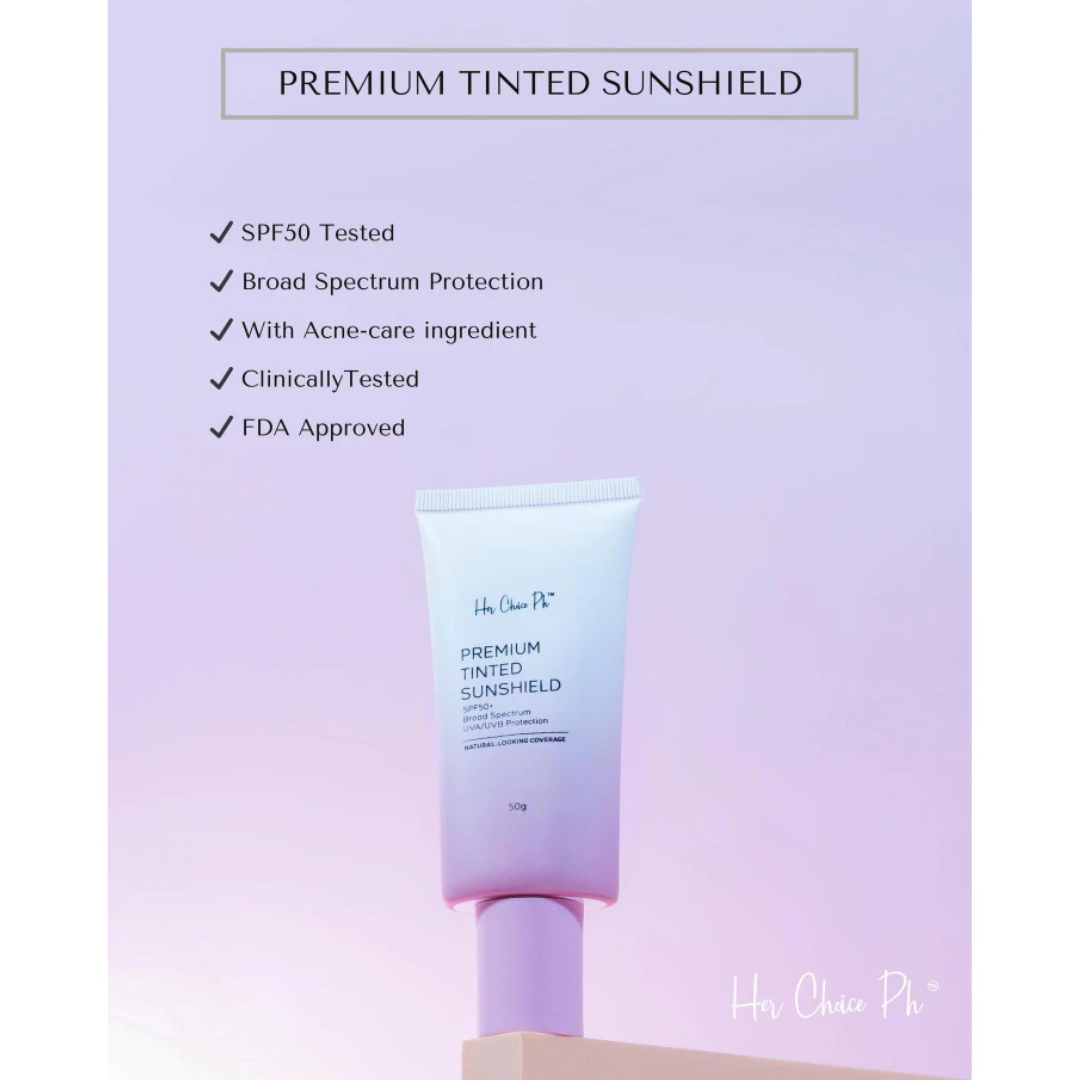 HER CHOICE PH Premium Tinted Sunshield (SPF50 PA++++) 50g