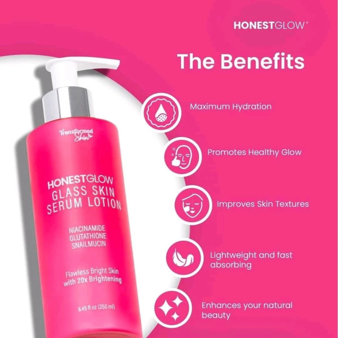 HONEST GLOW Glass Skin Serum Lotion (SPF50 PA+++) by TRANSFORMED SKIN 250ml