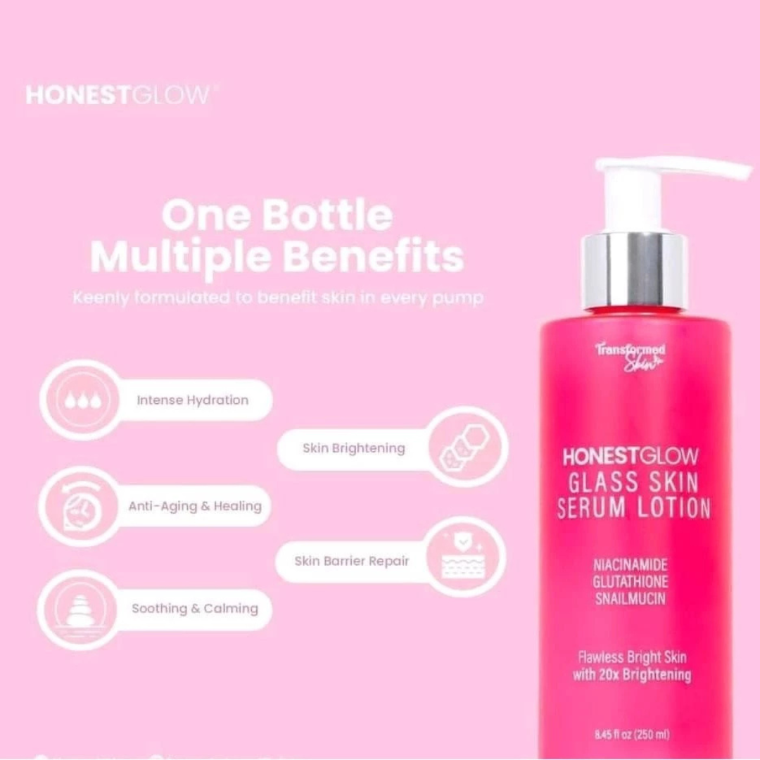 HONEST GLOW Glass Skin Serum Lotion (SPF50 PA+++) by TRANSFORMED SKIN 250ml