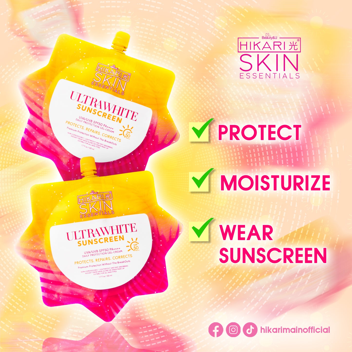 Hikari Skin Essentials ULTRAWHITE Sunscreen UVAUVB SPF50 PA++++ 50ml