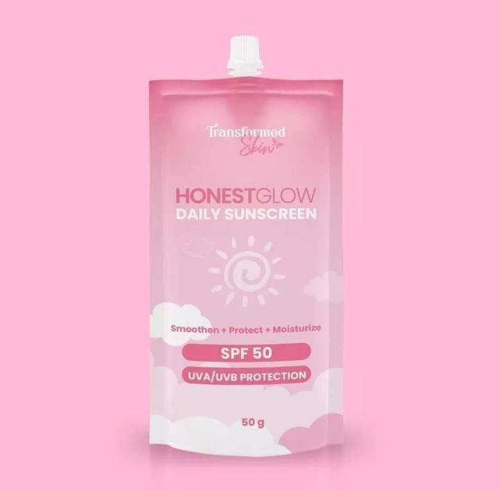 Honest Glow Daily Sunscreen SPF 50 UVA/UVB Protection 50g by Transformed Skin