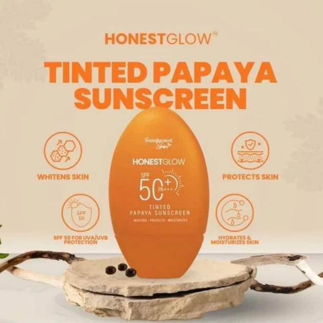 Honest Glow Daily Sunscreen SPF 50 UVAUVB Protection 50g by Transformed Skin