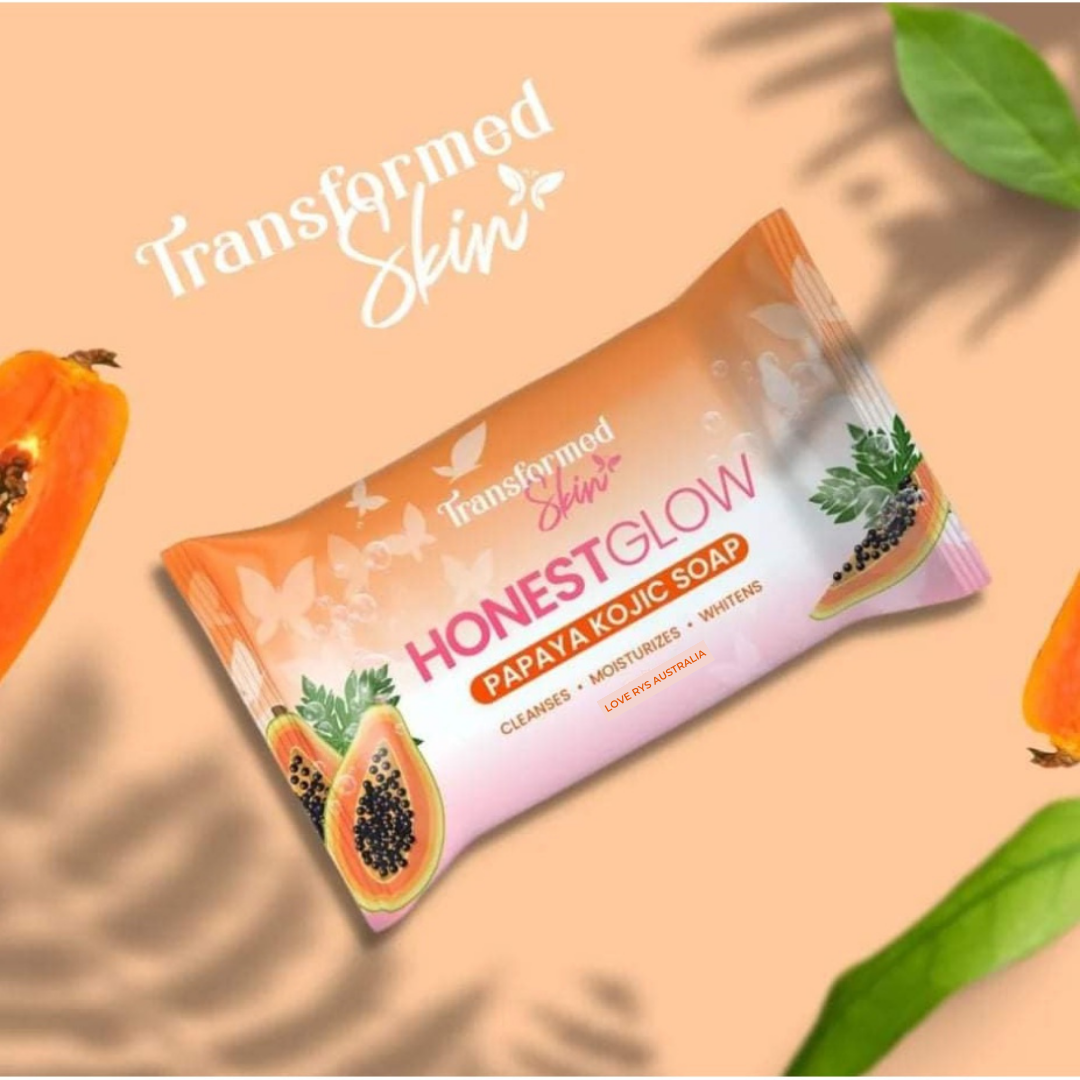 Honest Glow Papaya Kojic Soap by Transformed Skin 70g | Love