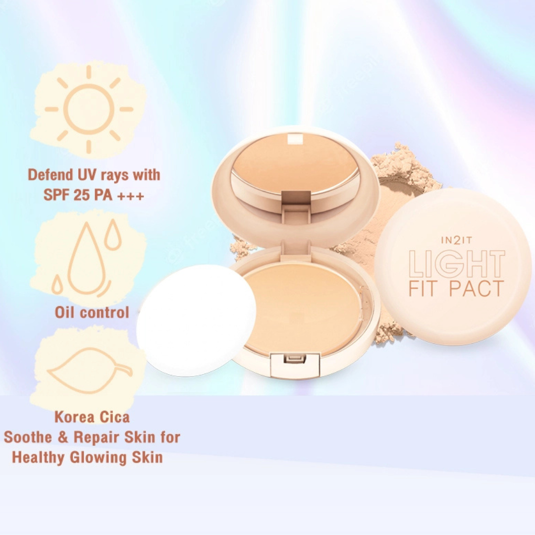 IN2IT Light Fit Pact 2-Way Powder SPF25 PA+++ 10g | Choose Shade